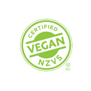 Certified Vegan NZVS logo on a white background